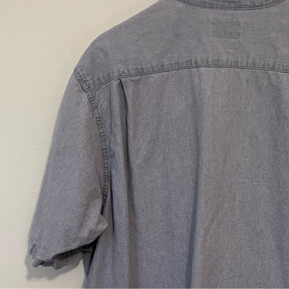 Vintage Wrangler Shirt Mens 2XL Grey Short Sleeve Button Up Cotton Workwear - Picture 9 of 11